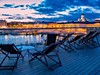 klidný večer u helsinského přístavu